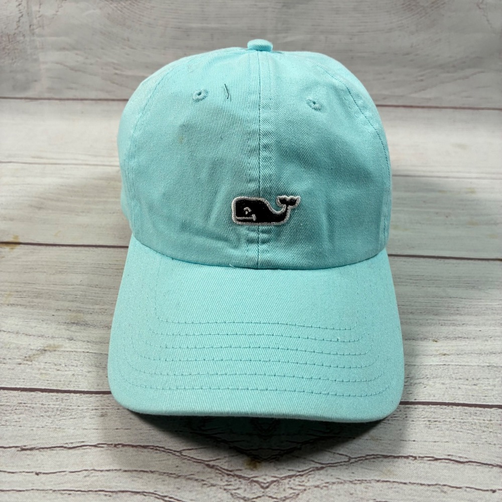 Vineyard Vines Baseball Cap Unisex OS Light Blue Whale Logo Adjustable Strapback